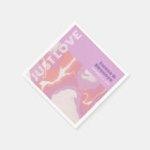 Roze Pastel Abstracte kunst bruiloft servetten (Hoek)