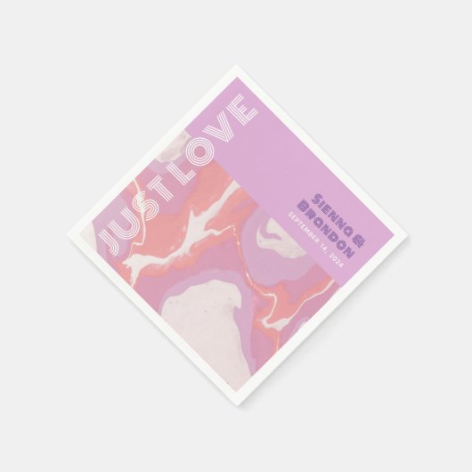 Roze Pastel Abstracte kunst bruiloft servetten (Hoek)