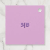 Roze Pastel Abstracte Kunst Bruiloft Vierkante Fav Bedankjes Labels (Achterkant)