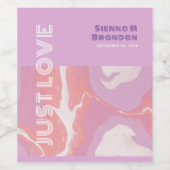 Roze Pastel Abstracte Kunst Bruiloft Wijn Label Etiket (Enkel label)