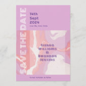 Roze Pastel Abstracte Kunst Save The Date Kaart (Voorkant)