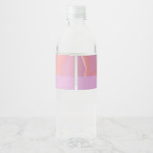 Roze Pastel Abstracte Kunst Trouwfeest Waterfles Etiket (Achterkant)