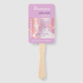 Roze Pastel Abstracte Kunst Trouwprogramma Handven Handwaaier (Voorkant)