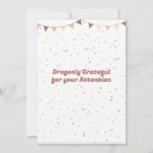 Roze Pastel Baby Dragon Verjaardagsuitnodiging Kaart (Achterkant)