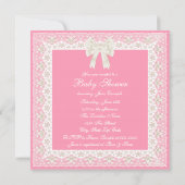 Roze Pastel Baby Girl Douche Kaart (Achterkant)