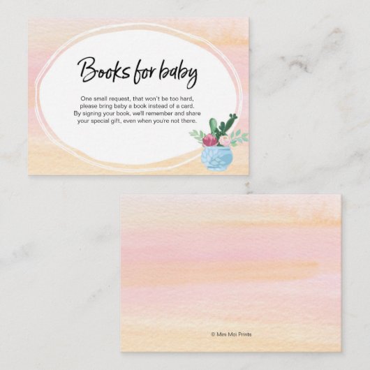 Roze Pastel Baby Shower Insteekkaart Informatiekaartje (Voorkant / Achterkant)