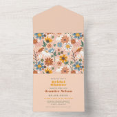 Roze pastel Bloem Baby Shower Uitnodiging (Binnen)