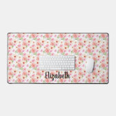 Roze pastel bloem naam script desk mat (Keyboard & Muis)