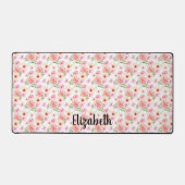 Roze pastel bloem naam script desk mat (Voorkant)
