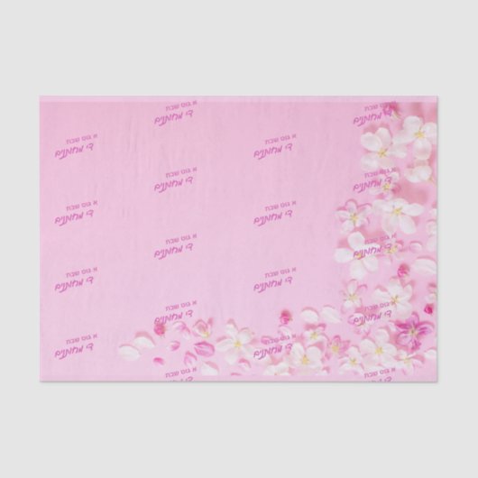 Roze Pastel Bloemblaadje Persoonlijk Weefsel Papie Tissuepapier (Voorkant)