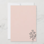 Roze Pastel Bloemboeket Boho Minimaal Botanisch Kaart (Achterkant)