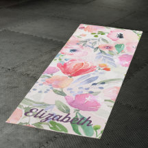 Roze pastel bloemen aquarel naam