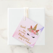  Roze Pastel Bloemen Eenhoorn Verjaardagsfeest Bedankjes Labels (In situ)