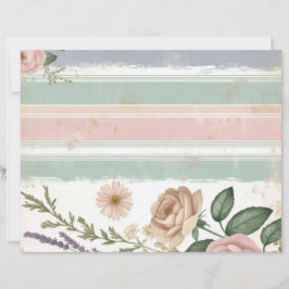 Roze Pastel Bloemen Gestreepte Scrapbook Paper Cra