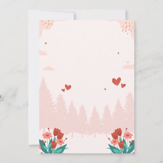 Roze Pastel Bloemen Moederdag Uitnodigen Kaart (Achterkant)