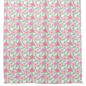 Roze pastel bloemen print douchegordijn (Voorkant)