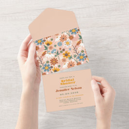 Roze pastel Bloemetjes Baby Shower Uitnodiging