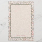 Roze Pastel Bloemige Monogram Briefpapier (Voorkant)