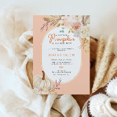 Roze Pastel Boho Pompoen Herfst Baby shower Kaart