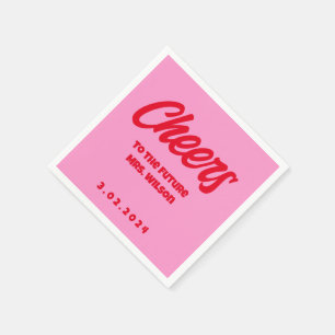 Roze Pastel Bold Retro Bruids DoucheServetten Servet