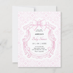 Roze pastel   boog baby shower kaart