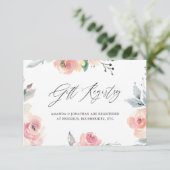 Roze Pastel Bruiloft Feest Cadeau Registratie Informatiekaartje (Staand voorkant)