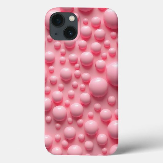 Roze Pastel Bubble Textuur iPhone Hoesje voor Vrou (Achterkant)
