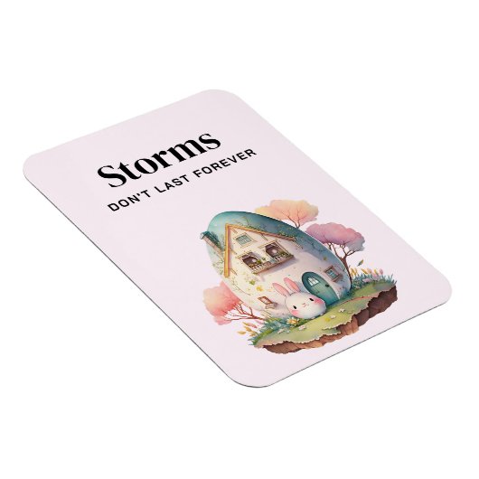 Roze Pastel Bunny & Egg House Aanmoediging Magneet (Rechterzijde)