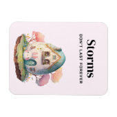 Roze Pastel Bunny & Egg House Aanmoediging Magneet (Horizontaal)