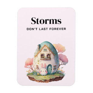Roze Pastel Bunny & Egg House Aanmoediging Magneet