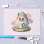 Roze Pastel Bunny & Huis Tissuepapier (Craft)