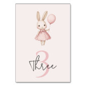 Roze Pastel Bunny Pasen Kids Verjaardag Kaart (Achterkant)