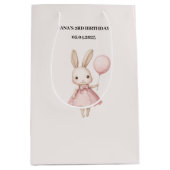 Roze Pastel Bunny Pasen Kids Verjaardag Medium Cadeauzakje (Voorkant)