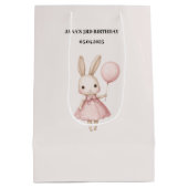 Roze Pastel Bunny Pasen Kids Verjaardag Medium Cadeauzakje (Achterkant)