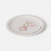 Roze Pastel Bunny Pasen Kids Verjaardag Papieren Bordje (Gekanteld)