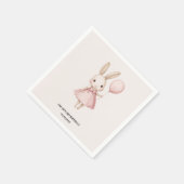 Roze Pastel Bunny Pasen Kids Verjaardag Servet (Hoek)