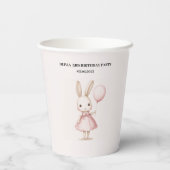 Roze Pastel Bunny Pasen | Verjaardag kinderen Papieren Bekers (Achterkant)