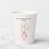 Roze Pastel Bunny Pasen | Verjaardag kinderen Papieren Bekers (Voorkant)