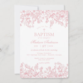 Roze Pastel Chinoiserie Bloemendoop Kaart