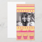 Roze pastel cupcakes bedankkaart (Voorkant / Achterkant)