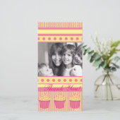 Roze pastel cupcakes bedankkaart (Staand voorkant)