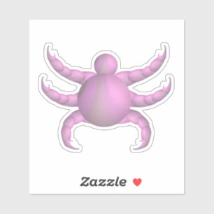 Roze pastel cyberkrab sticker