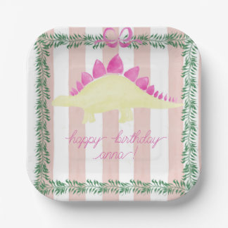 Roze pastel Dinosaur Birthday Party Bord