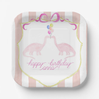 Roze pastel Dinosaur Birthday Party Bord