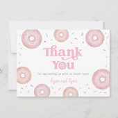 Roze Pastel Donut Baby Sprinkle Bedankkaart (Voorkant)