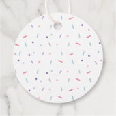 Roze Pastel Donut Baby Sprinkle Dank u Bedankjes Labels (Achterkant)