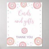 Roze Pastel Donut Kaarten & Cadeaus Verjaardagsbor Poster (Voorkant)