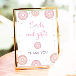 Roze Pastel Donut Kaarten & Cadeaus Verjaardagsbor Poster