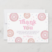 Roze Pastel Donut Sprinkle Verjaardag Bedankkaart (Voorkant)