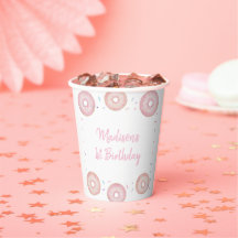 Roze Pastel Donut Sweet One Birthday